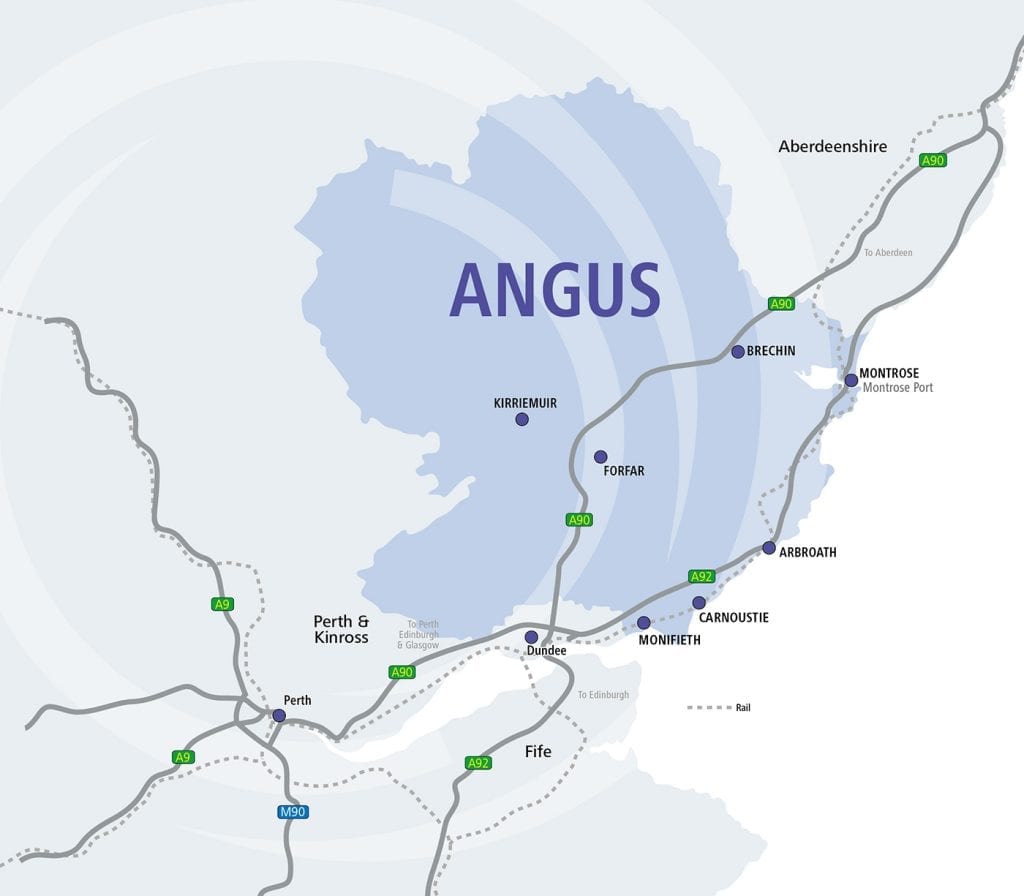 Map of Angus